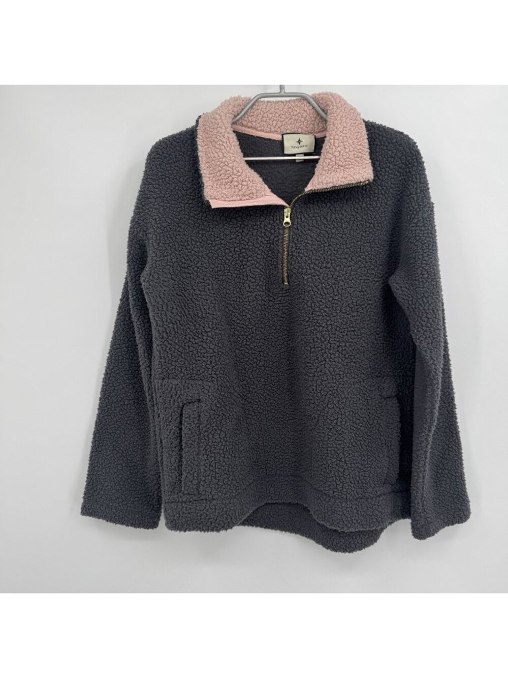 Old Navy Grey Fleece Quarter Zip Pullover Sweatshirt size S Small